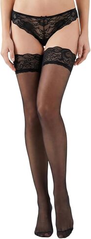 Women's Thigh High Stockings, Silky Sheer Pantyhose, Silicone Lace Top, Anti-Slip Silicone Stocking, Thigh High Stockings for Women Hold Up Mesh in Saudi Arabia
