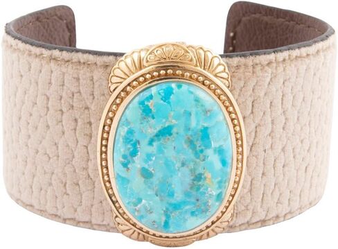 Barse Jewelry سوار ذهبي من المخمل باللون الفيروزي الأزرق in Saudi Arabia