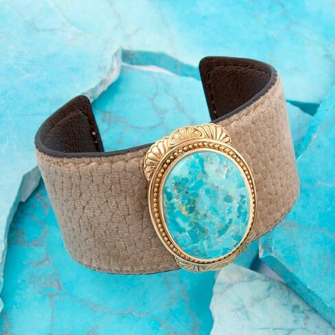 Barse Jewelry سوار ذهبي من المخمل باللون الفيروزي الأزرق in Saudi Arabia