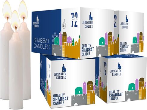 Shabbat Candles - Traditional Shabbos Candles - 3 Hour - 4-Pack x 72 Count, (288 Candles) in Kuwait