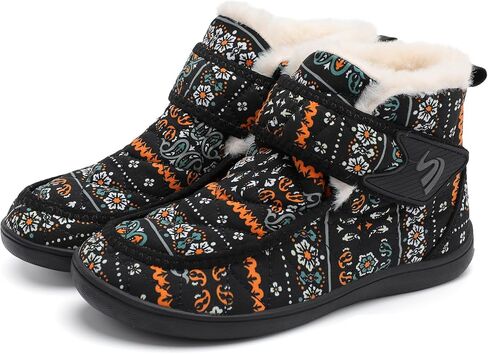 Spesoul أحذية الشتاء للنساء أحذية الثلوج مقاوم للماء غامض صفر قطرة أحذية الشتاء الانزلاق على الجوارب الكاحل للمشي في الهواء الطلق in Kuwait