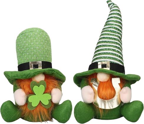St Patricks Day Decorations Gnomes Plush St. Patrick's Decor Decoration Gifts Green Irish Elf Tomte Gnome Ornaments Accessories for Home Table in Kuwait