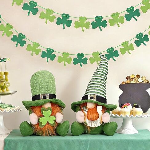 St Patricks Day Decorations Gnomes Plush St. Patrick's Decor Decoration Gifts Green Irish Elf Tomte Gnome Ornaments Accessories for Home Table in Kuwait