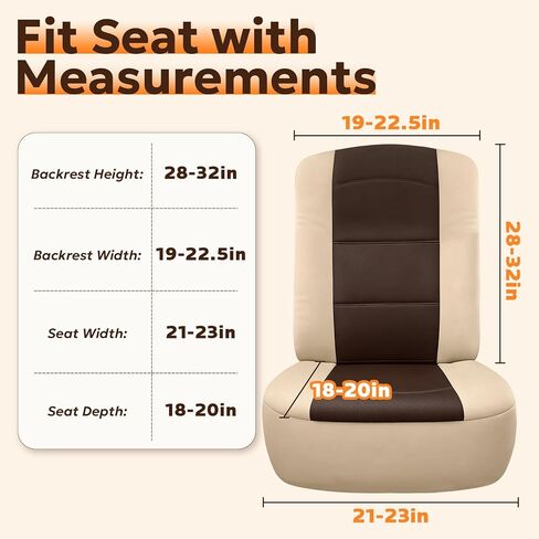 عبوتان من أغطية مقاعد RV لكراسي الكابتن: واقيات مقاعد المنزل المتنقل من الجلد الصناعي مع أغطية مسند للذراعين - قابلة للتنفس ومقاومة للماء - لسيارة مقطورة التخييم من الفئة أ تحمي من انسكابات الأوساخ والتآكل in Kuwait