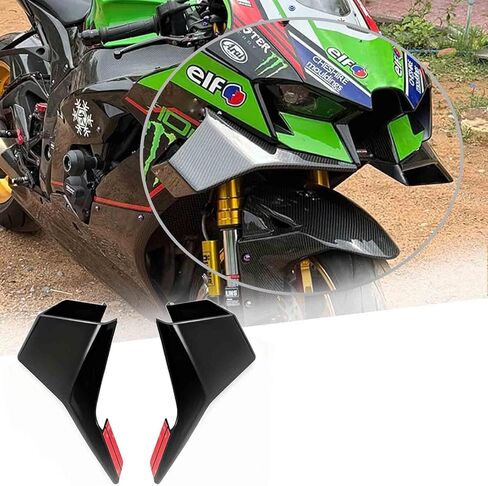 FOR ZX-10R ZX10R ZX-10RR 2025 zx10r zx10rr 2024-2022 Motorcycle Fairing Winglet Spoiler Windshield Wing Fairing fixed Front side Aerodynamic (Carbon Fiber Texture) in Saudi Arabia