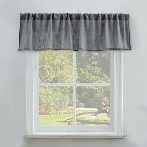 Valea Home Burlap Natural Valance Rod Pocket Window Curtain Valance Rustic Home Décor 56 by 14 Inches, White in Kuwait