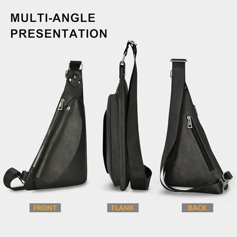 Leather Sling Crossbody Bag for Men Anti Theft Lightweight Chest Pack Genuine Leather for Outdoor Business and Travel in Saudi Arabia