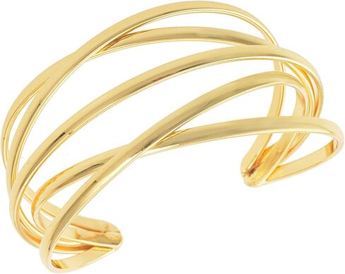Rrdaily Twisted Gold Cuff Bracelet for Women,Open Wide Wire Bracelets Multi-layer Adjustable Cross Wire Bangle Bracelet Fashion Jewelry in Saudi Arabia