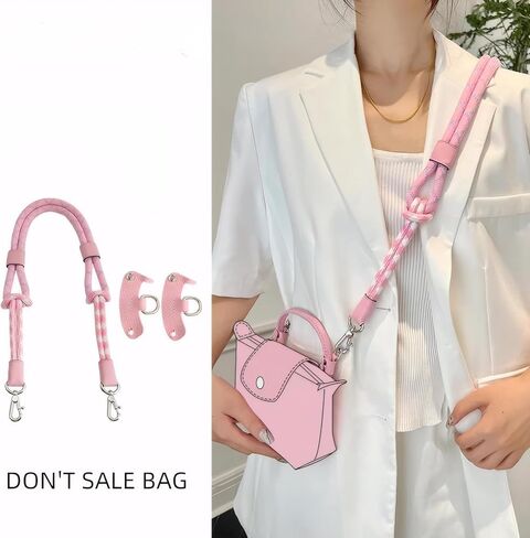 لمجموعة أحزمة Longchamp الصغيرة - مثالية لحقيبة Longchamp، حزام حقيبة كتف جلدي متعدد الاستخدامات، مجموعة تحويل الحزام للتخصيص بدون جهد (وردي) in Kuwait