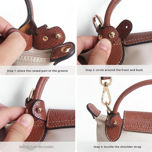 لمجموعة أحزمة Longchamp الصغيرة - مثالية لحقيبة Longchamp، حزام حقيبة كتف جلدي متعدد الاستخدامات، مجموعة تحويل الحزام للتخصيص بدون جهد (وردي) in Kuwait