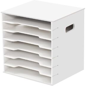 تخزين منظم ورق القصاصات مقاس 12 × 13 بوصة، منظم ملفات من 7 طبقات للمكتب، صواني تخزين ورق القصاصات القابلة للتكديس، منظمات مكتب المكتب، صينية رسائل قابلة للتكديس للمنزل والمكتب والمدرسة in Kuwait