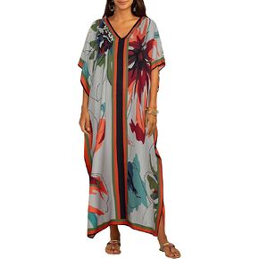 Bsubseach Kaftan Cover Ups for Swimwear Women Plus Size Caftan Dress Beach Coverup Summer Loungewear Black in Kuwait