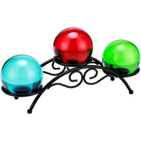 Frienda Crystal Stands for Display Eggs Display Stand Ball Holders Metal Sphere Holder Sturdy Black Iron Multi-sphere Holder Crystal Ball Sphere Globe Home Office Decor Ornament(3 Balls Stand) in Kuwait