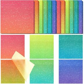 Gueevin 600 Sheets Transparent Sticky Notes 12 Pack Glitter Translucent Clear Sticky Notes Tabs Gradient 6 Color Frosted 2.9'' See Through Memo for Women Aesthetic Bible Journaling Office Supplies in Kuwait