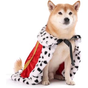 Lovelyshop Royal Velvet Pet Cloak with Fur Trim for Cats & Dogs, Red, S in Kuwait
