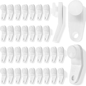 50Pcs Plastic Curtain Hooks Curtain Roller, Curtains Track Gliders, White Traverse Rod Slides Curtains Rail Track Glider Hooks, Cross-bar Slide Rail Replacement Parts in Kuwait