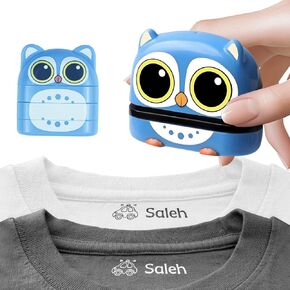 Personalized Name Stamp for Kids Clothing - Waterproof, Permanent Custom Clothing Stamp with Double-Sided Cute Cartoon Design - Ideal for Daycare, School & Laundry Labels in Saudi Arabia