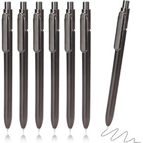 6 عبوات من أقلام الجل الأسود مقاس 0.5 مم من أقلام حبر الجل الأسود السائبة، أقلام سريعة الجفاف، قلم جل كروي قابل للسحب، للكتابة السلسة، علبة ABS ذهبية مع مشبك جيب مثالي للمدرسة المكتبية in Kuwait