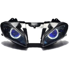 Headlight assembly LED Angel Demon Eyes HID Bulb for Yamaha YZF R6 2008-2014 (White & Blue) in Saudi Arabia