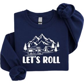 Let’s Roll RV Camping Sweatshirt & Tee Unisex Outdoor Tee | Motorhome Graphic T-Shirt for Men Women | Adventure Travel Hoodies Gifts | Camper Life Apparel in Saudi Arabia