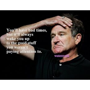 8x10 روبن ويليامز، ستواجه دائمًا أوقاتًا سيئة، صورة اقتباس in Kuwait