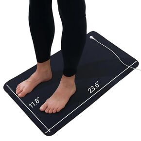 LOYDBDT Grounding Mat with 15ft Grounding Cord,Grounding Bed Mat,Ultra Soft PU Leather,Grounding Therapy Improve Health,Grounding Foot Mat,Relieve Anxiety and Pain,11.8x39inches in Kuwait