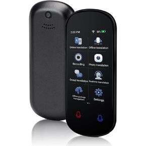جهاز مترجم اللغة، ترجمة صوتية في اتجاهين في الوقت الحقيقي، يدعم 138 لغة، ترجمة فورية دقيقة دون الاتصال بالإنترنت/التسجيل/الصور مع شاشة لمس عالية الدقة مقاس 3 بوصات للسفر والتعلم in Kuwait