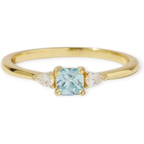 Aquamarine Dainty Ring, Gold Minimalist Rings, March Birthstone Sterling Silver Ring, Delicate Rings, Gift for Her, Gemstone - GJH093 in Saudi Arabia