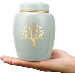 Medium Urns for Human Ashes Adult Male or Famale,Urn for Ashes for Women,Ceramic Tree of Life Keepsake urn,Babies & Pets urn,Holds Up to 45LBS(45Cubic inch)(Velvet Bag Included) in Saudi Arabia