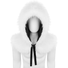 عباءة بقبعة من الفرو الصناعي، قبعة شتوية أكثر دفئًا، إكسسوار للرأس للهالوين in Kuwait
