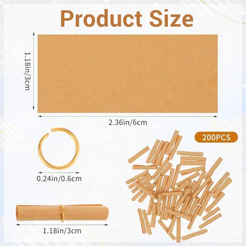 TIESOME 200Pcs Mini Scroll Paper, Small Message in a Bottles Parchment Paper for Writing for Wishes Write Messages for Birthdays Anniversaries Celebrations Valentine Wish Bottles in Saudi Arabia