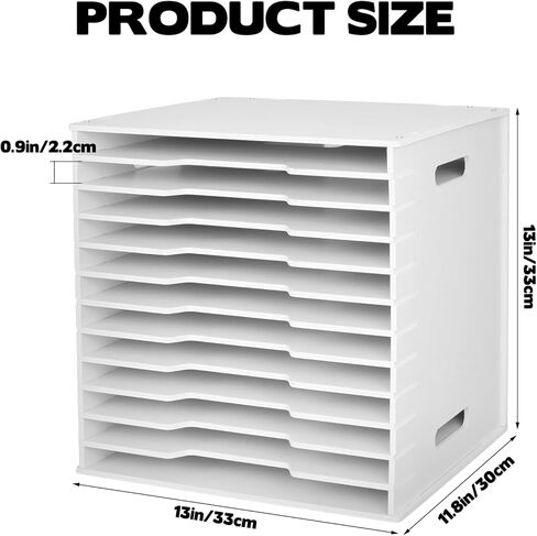 تخزين منظم ورق القصاصات لورق مقاس 12 × 12 بوصة، خزانة فرز الملفات ذات 12 فتحة، حامل مستندات لسطح المكتب، رف تخزين ورق القصاصات لسجل القصاصات، غرفة الحرف اليدوية، المكتب المنزلي أو المدرسة in Kuwait