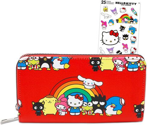Hello Kitty and Friends Wallet for Women Set - Bundle with Sanrio Card Organizer with Pockets and Wrist Strap for Women Plus Stickers | Hello Kitty Wallet for Teens, Women in Saudi Arabia