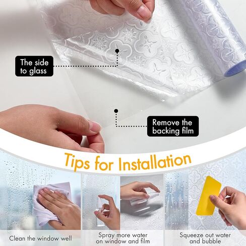 غشاء خصوصية للنافذة، غشاء نافذة من الزجاج الملون يحجب أشعة الشمس فوق البنفسجية، ديكور ثابت غير لاصق، لون نافذة قابل للإزالة وإعادة الاستخدام للمنزل (17.7 بوصة × 78.7 بوصة) in Kuwait