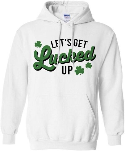 سويت شيرت بقلنسوة لعيد القديس باتريك من TeesAndTankYou Let's Get Lucked Up للجنسين in Saudi Arabia