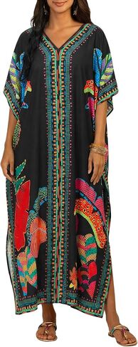 Bsubseach Kaftan Cover Ups for Swimwear Women Plus Size Caftan Dress Beach Coverup Summer Loungewear Black in Saudi Arabia