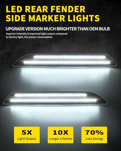 Asgohme LED الجبهة الحاجز الجانب علامة بدوره أضواء إشارة استبدال الجمعية متوافق مع BMW E82 E88 E90 E91 E92 E93 E60 E61 E83، عدسة مدخنة داكنة Sidemarker العنبر حزمة مصباح من 2 in Kuwait