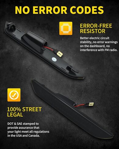 Asgohme LED الجبهة الحاجز الجانب علامة بدوره أضواء إشارة استبدال الجمعية متوافق مع BMW E82 E88 E90 E91 E92 E93 E60 E61 E83، عدسة مدخنة داكنة Sidemarker العنبر حزمة مصباح من 2 in Kuwait