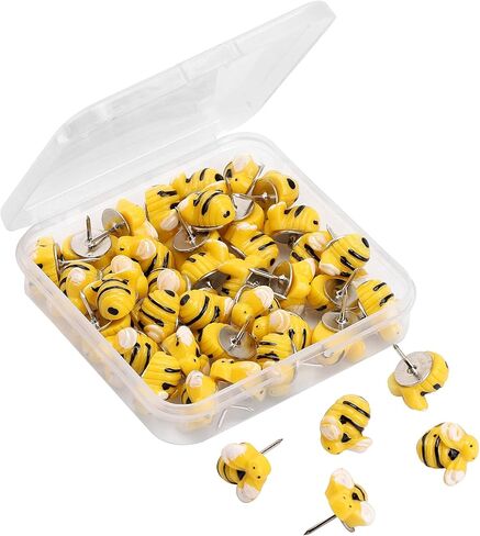 40Pcs Bee Push Pins Bee Shaped Craft Embellishment Decorative Thumbtacks for Cork Board Office Or Home Decoration in Saudi Arabia