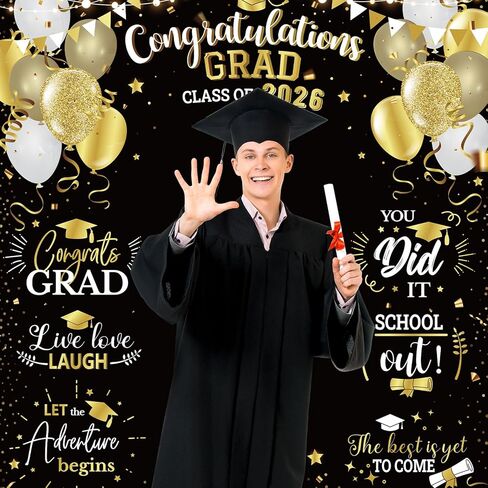 Irenare Large Size 2024 Graduation Congrats Grad Photography Backdrop Photo Props Prom Booth Graduation Background Banner with Congrats Sign for Graduation Party Decorations Graduation Favors Supplies in Saudi Arabia