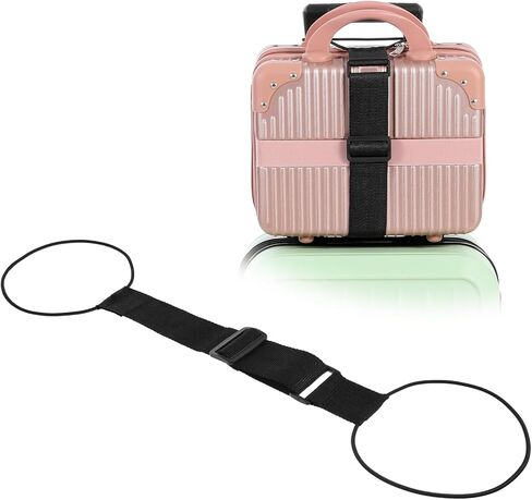 4 Pack Adjustable Luggage Straps Suitcase Belt for Add a Bag, Lightweight Easy Elastic Wrap Belts for Attaching Extra Bags, Luggage Straps Bag Bungee, Travel Accessories(Black/Rainbow) in Saudi Arabia