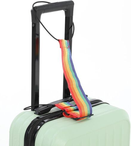 4 Pack Adjustable Luggage Straps Suitcase Belt for Add a Bag, Lightweight Easy Elastic Wrap Belts for Attaching Extra Bags, Luggage Straps Bag Bungee, Travel Accessories(Black/Rainbow) in Saudi Arabia
