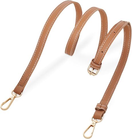 Adjustable Crossbody Purse Strap Leather Replacement Shoulder Strap Light Brown with Gold Hardware for Most Handbags Crossbody Bags Purse in Saudi Arabia