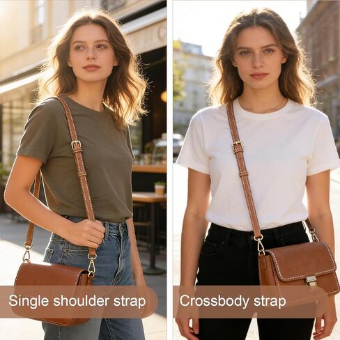 Adjustable Crossbody Purse Strap Leather Replacement Shoulder Strap Light Brown with Gold Hardware for Most Handbags Crossbody Bags Purse in Saudi Arabia