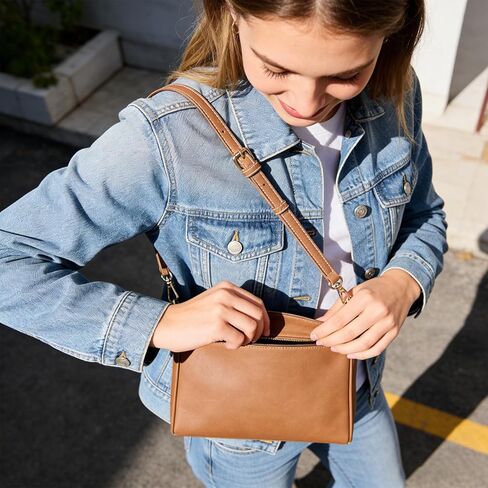 Adjustable Crossbody Purse Strap Leather Replacement Shoulder Strap Light Brown with Gold Hardware for Most Handbags Crossbody Bags Purse in Saudi Arabia