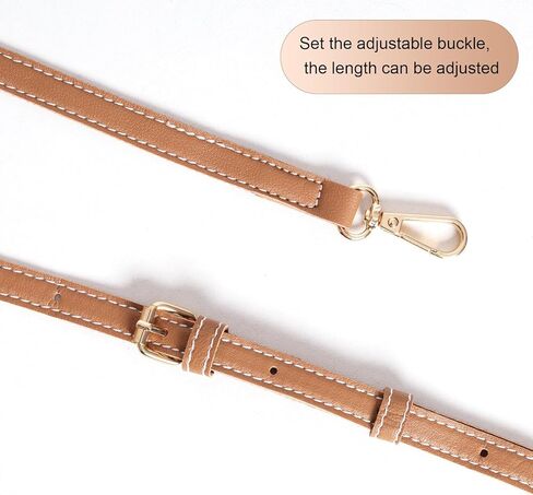 Adjustable Crossbody Purse Strap Leather Replacement Shoulder Strap Light Brown with Gold Hardware for Most Handbags Crossbody Bags Purse in Saudi Arabia