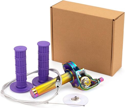 XINGWU Mini Bike Throttle Kit Universal 7/8" 22mm CNC Quick Action Twist Throttle with Cable Throttle Assembly for CRF KLX SSR TTR 50cc-250cc Dirt Pit Bike Mini Bike ATV Motorcycle (Purple) in Saudi Arabia