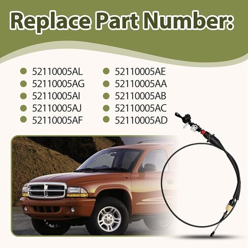 مجموعة كابل ناقل الحركة مناسبة لمحرك داكوتا دورانجو V6 V8 2001-2011، رام داكوتا 3.7L V6 4.7L V8 استبدال ناقل الحركة 52110005AL 52110005AG 52110005AI 52110005AJ in Kuwait