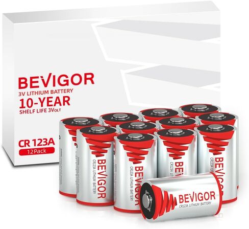BEVIGOR CR123A 3V Lithium Battery 16 Pack, 1500mAh CR123A Battery, 123A Lithium Batteries for Home Security Senso, Motion Door Lock, High Intensity Flashlights, Non-Rechargeable in Saudi Arabia