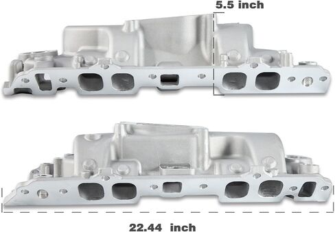 2161 53001 طائرة مزدوجة من الألومنيوم متعددة السحب متوافقة مع محرك Chevy Big Block BBC 396 402 427 454 V8، 1965-2000، فضي in Kuwait